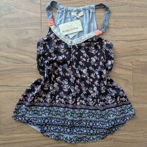 Rewind Floral Smocked Peplum Tank Top